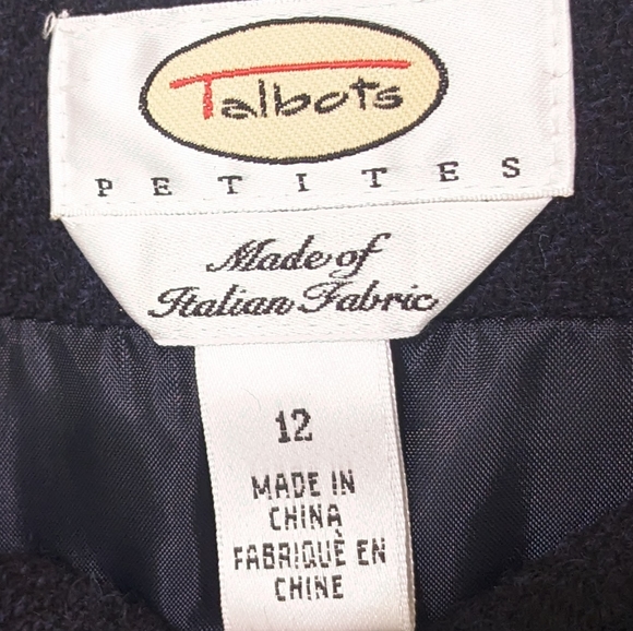 Dark navy and teal wool wrap skirt with belt detail - Picture 7 of 7